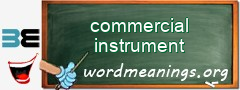 WordMeaning blackboard for commercial instrument